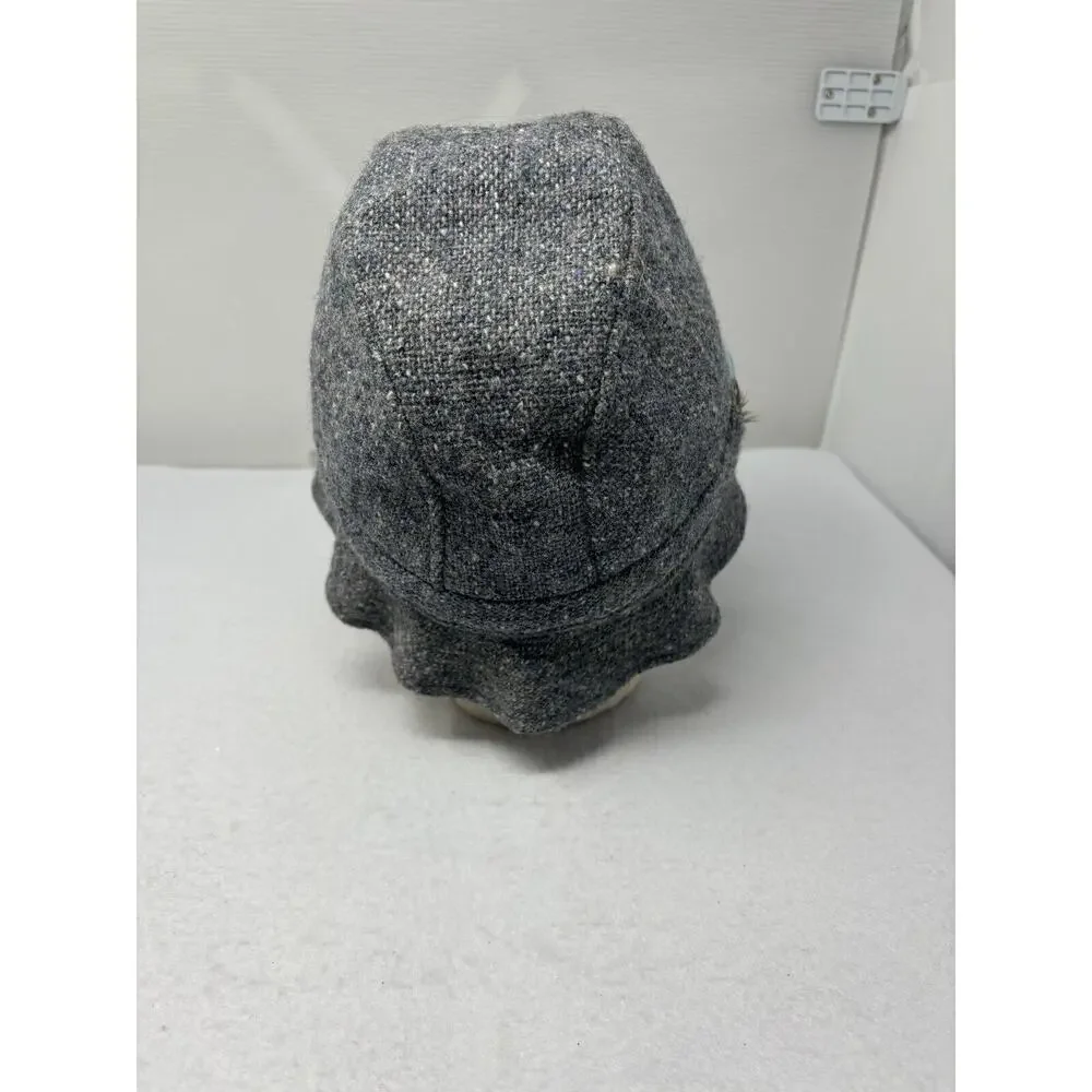 Vtg Hats of Ireland Bucket Hat Donegal Wool Tweed Size 7 1/8 Ireland Gray‎